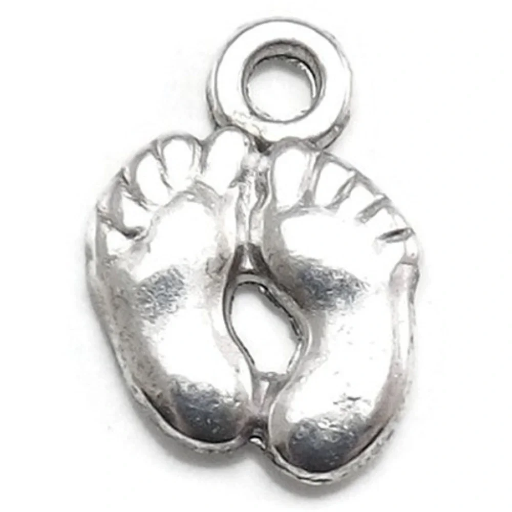10pcs Baby Feet Charms, shower pregnancy footprints birth jewelry supplies‎